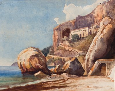 The Capuchin Monastery at Amalfi from the Beach by Giacinto Gigante